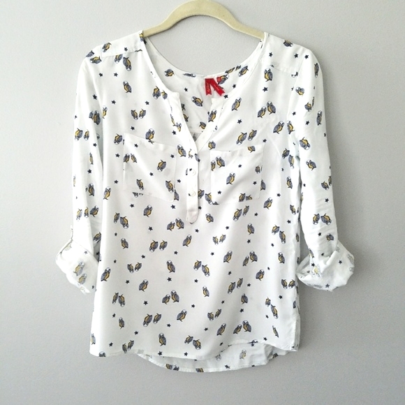 🎈SOLD🎈 RED CAMEL Owl Print Top 🦉 - Picture 3 of 6